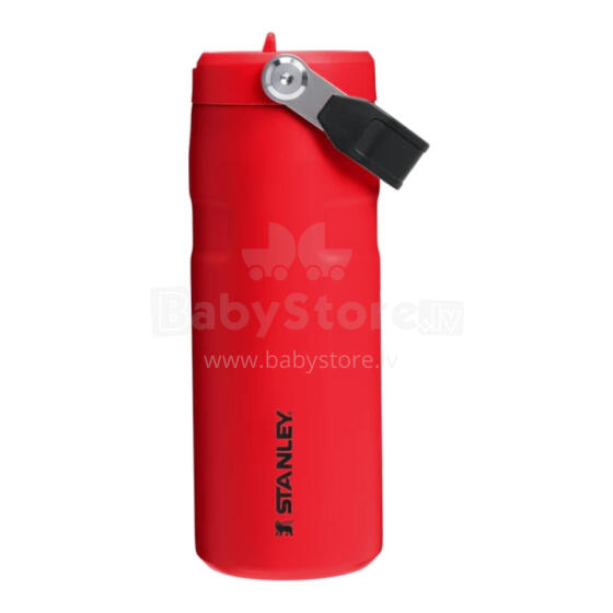 Термос с трубочкой IceFlow Bottle Flip Straw 2.0 0.47L темно-красного цвета