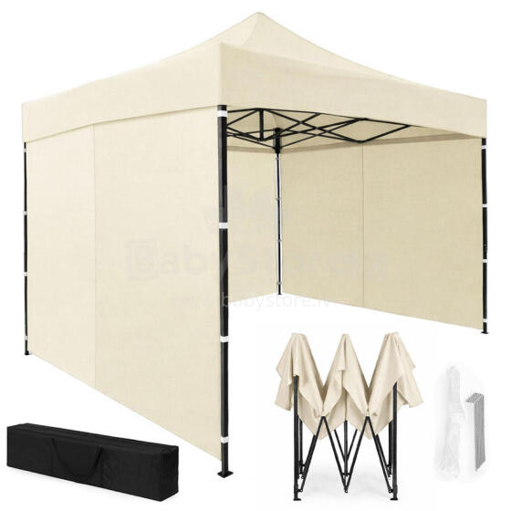 Dārza pasākumu paviljons automātiskais pop-up telts, 3x3 m, bēšs, MultiGarden