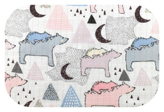Diaper - 25134 - TETRA PRINT - EGA - BIEGUN POLARNY - PINK- size 70x80 cm