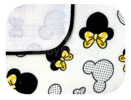 Swaddling blanket / Diper - 21075 - two-layer - FLANNEL / TETRA - EGA - MINI - YELLOW - size 80x80 cm