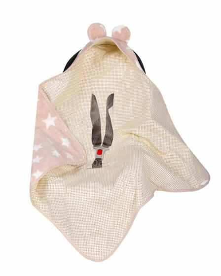 Blanket with hood -  599 - SWADDING TO CAR SEAT - size 80x80 - ECRU