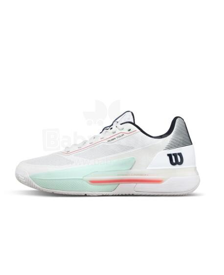 WILSON TENNIS SHOES MEN'S RUSH TOUR 5 White / Bay / Fiery Coral