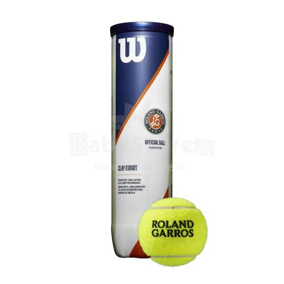МЯЧИ ДЛЯ ТЕННИСА WILSON ROLAND GARROS ДЛЯ ГЛИНЯНЫХ КОРТОВ (4 БАНКИ С МЯЧАМИ)