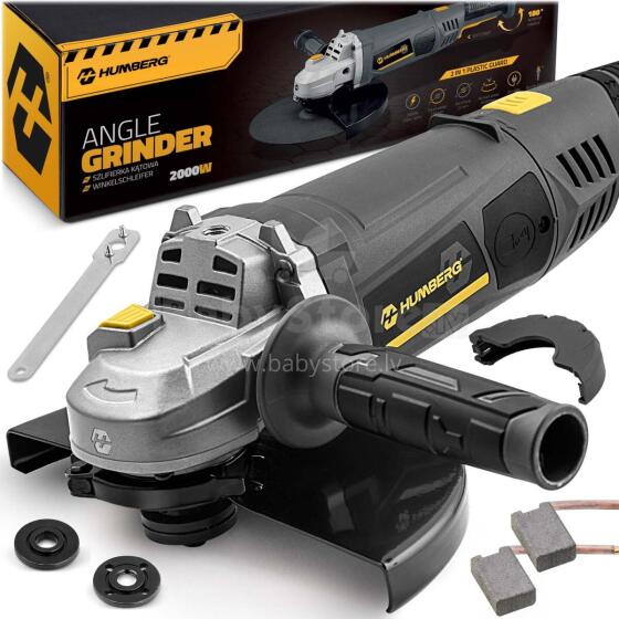 Leņķa slīpmašīna Diax 2000W 230mm Mīkstā starta jaudīga leņķa slīpmašīna Humberg HM-413