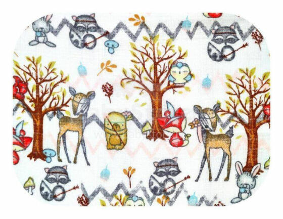 Diaper - 23086 - TETRA PRINT - EGA ANIMALS IN THE FOREST - size 70x80 cm