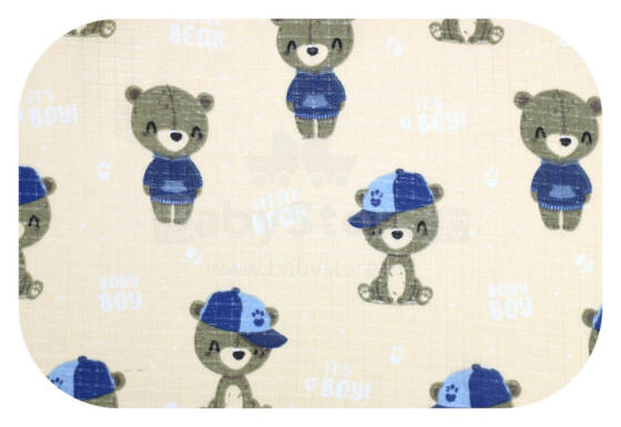 Подгузник - 28616 - TETRA PRINT - EGA - МЕДВЕДЬ в ШЛЯПЕ - ЭКРУ - размер 70x80 см