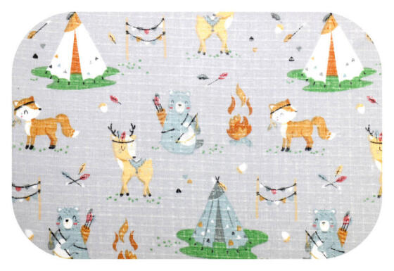 Diaper - 28654 - TETRA PRINT - EGA - INDIAN CAMP - GREY - size 70x80 cm