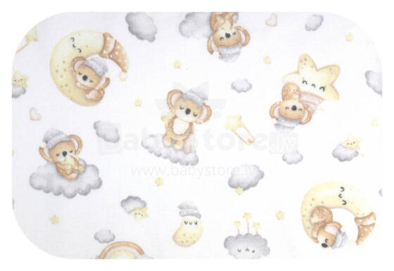 Autiņš - 28449 - FLANEĻA DRUKA - EGA - KOALA uz MĒNESS - PELĒKS - izmērs 70x80 cm