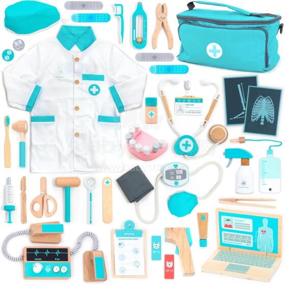 Bebe Basic Deluxe Wooden Doctor Set  Art.283923 Drosmīgā ārsta komplekts