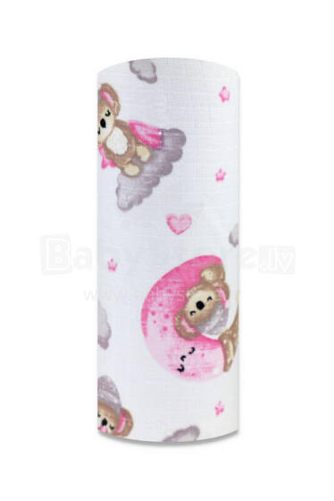 Diaper - 13674 - TETRA PRINT - EGA - KOALA on the MOON - PINK - size 70x80 cm