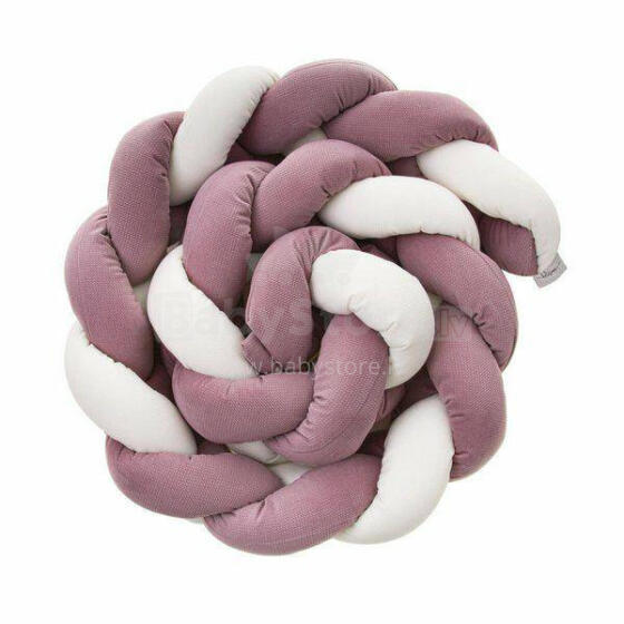Bumper - BRAID - P02-0553 - VELVET - TUMŠI ROZĀ (purpursarkans) / ECRU - izmērs 230 cm