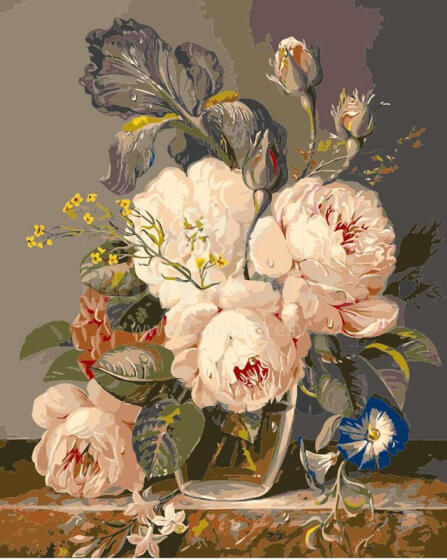 Painting by the numbers - 45995 - BOUQUET of PEONY - size 40x50 cm