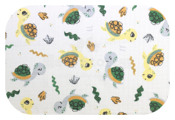 Diaper - 13537 - TETRA PRINT - EGA - TURTLE - YELLOW / GREEN size 70x80 cm