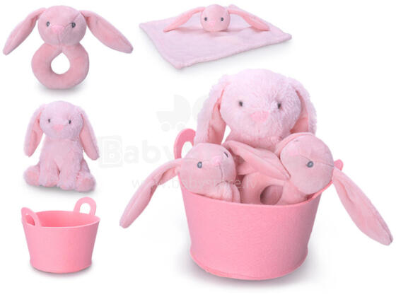 Mīkstā rotaļlieta / Rotaļlieta - 01254 - TRUSIS komplekts - ROZĀ - izmērs 20 cm