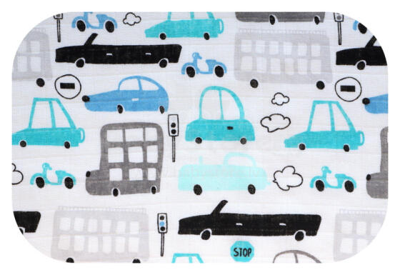 Подгузник - 26926 - TETRA PRINT - EGA - LUX -  АВТОМОБИЛИ - СИНИЙ - размер 70x80 см