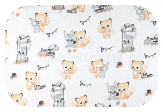 Diaper - 29620 - TETRA PRINT - EGA - ZWIERZĘCE ZABAWY -  size 70x80 cm
