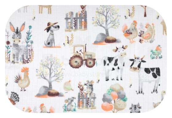 Diaper - 30053 - TETRA PRINT - EGA -FARM - size 70x80 cm
