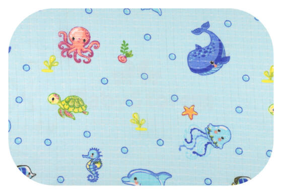 Diaper - 29743 - TETRA PRINT - EGA - AQUARIUM - BLUE -  size 70x80 cm