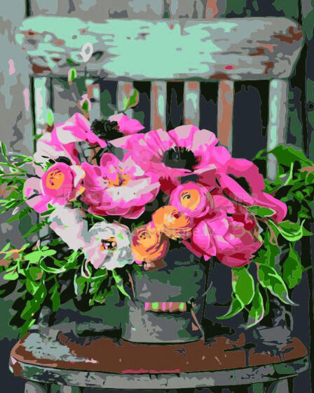 Painting by the numbers - 50531- BOUQUET of FLOWERS - size 40x50 cm