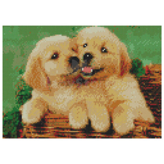 Алмазная мозаика - 47326 - 2 ЩЕНКА - размер 30x40 см