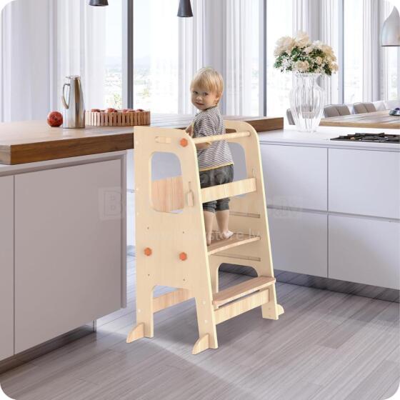 Wooden Learning Tower Art.285123 Natural koka bērnu kāpslītis/pakapiens [kāpslis]