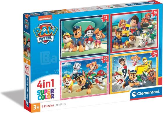 Clementoni Paw Patrol 4 in 1  Art.21513 Набор пазлов 4 в 1  Щенячий патруль