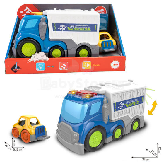 AUTOMOBIĻU KOMPLEKTS 2 IN 1 ATKRITUMU MAŠĪNA/CELTNE
