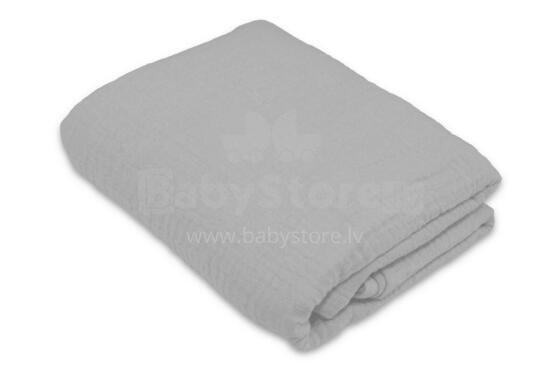 Swaddling blanket / Diaper - 28142 - MUSLIN CRUSHED - size 110x110 - LIGHT GREY