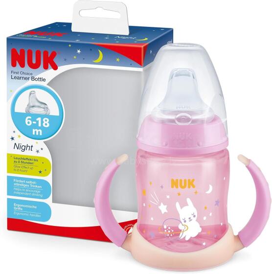 Nuk First Choice Art.285628 Mācību pudelīte un termokontroli ar silikona snīpīti, 150ml (6-18 mēn.)