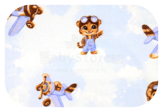 Diaper - 30558 - FLANNEL PRINT - EGA - TIGER the PILOT - size 70x80 cm