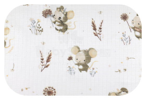 Подгузник - 31272 - TETRA PRINT - EGA - МЫШЬ с КОРИЧНЕВЫМ ОДУВАНЧИКОМ - размер 70x80 см