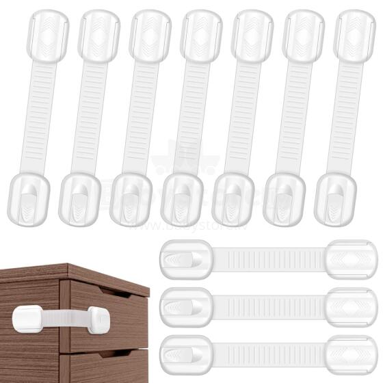 Kimsky Baby Cabinet Lock Art.285874 White Защита для выдвижных ящиков /холодильника,1 шт