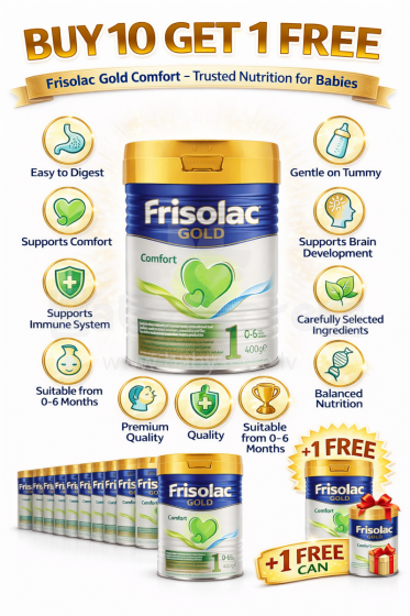 Frisolac Gold Comfort 1 FA51 mākslīgais piena maisījums diētiskai lietošanai zīdaiņiem no 0-6 mēn. 400g,10 gab