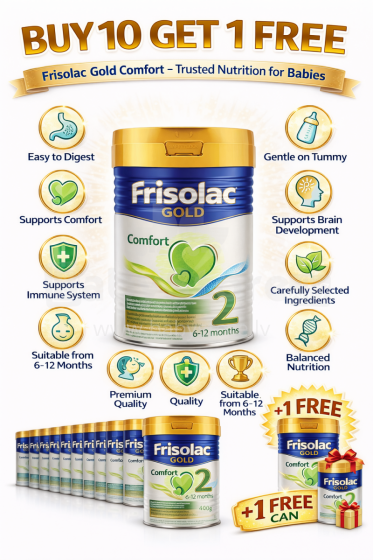 Frisolac Gold Comfort 2  молочная смесь - диетическое питание для детей FA52 от 6-12 мес. 400г,10 шт