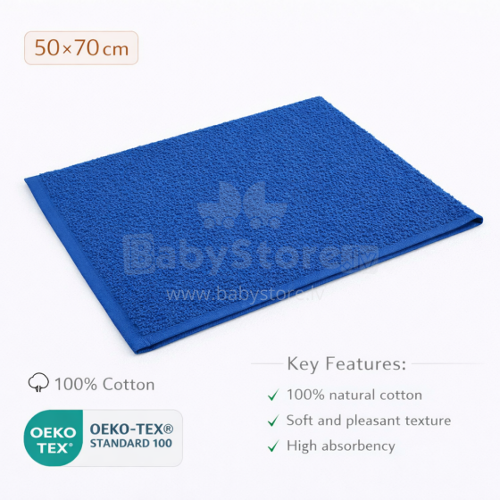 Bebe Basic Cotton Baby Towel  Art.285898 Blue Cotton frote towel 50x70cm (100% cotton)