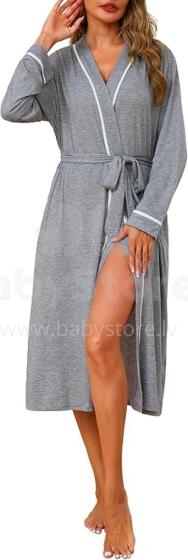 Italian Fashion Women Bathrobe Long Sleeve Art.285955 Grey Peldmētelis(halāts)grūtniecēm