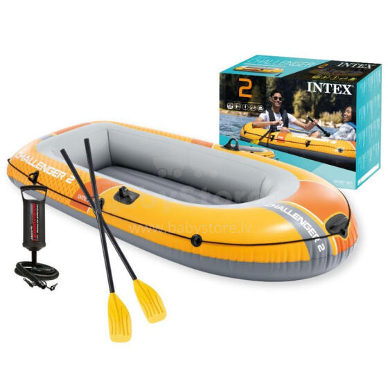 Pūšamā laiva Challenger 2, 2-personām, ar sūkni un 2 airiem, INTEX, 66312