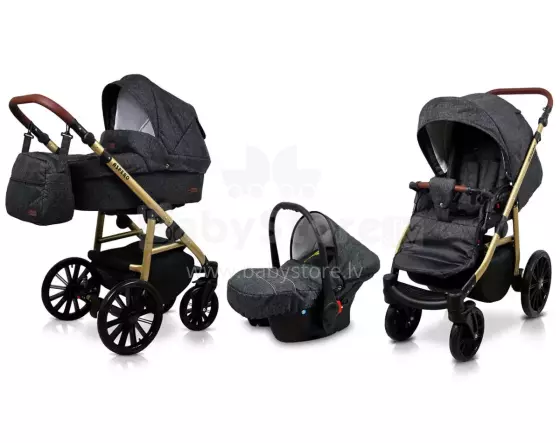 Babylux Aspero Art.286103 Black Flex Универсальная коляска 3 в 1