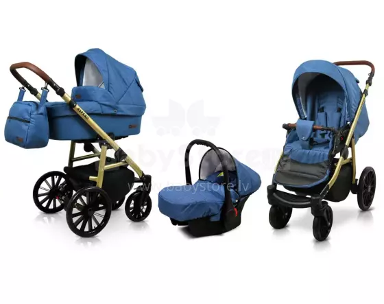 Babylux Aspero Art.286104 Blue Flex Универсальная коляска 3 в 1