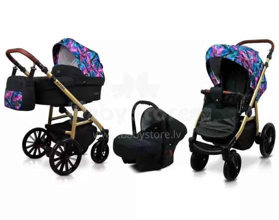 Babylux Aspero Art.286106 Colorful Feathers Universālie rati/ratiņi 3 in1