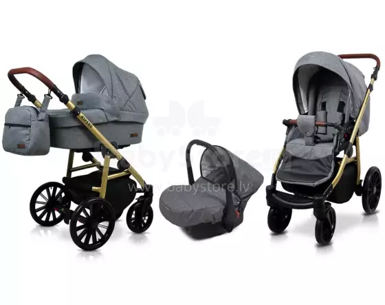 Babylux Aspero Art.286108 Grey Flex Универсальная коляска 3 в 1