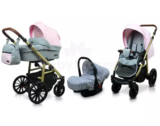 Babylux Aspero Art.286112 Light Pink Universālie rati/ratiņi 3 in1