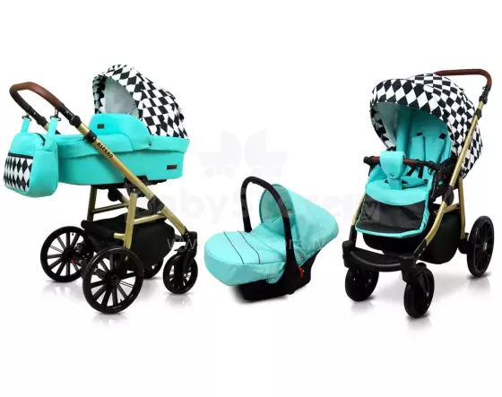 Babylux Aspero Art.286114 Mint Diamonds Универсальная коляска 3 в 1
