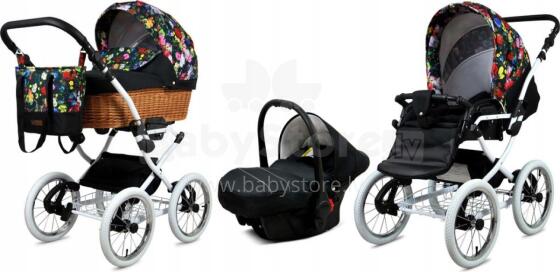 Babylux Classic Art.286140 Garden Flowers Classic 3-in-1 baby stroller