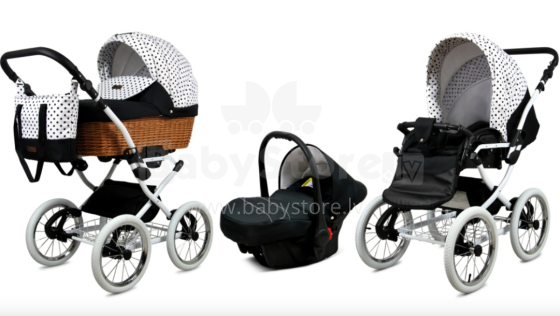 Babylux Classic Art.286150 White Dots Classic 3-in-1 baby stroller