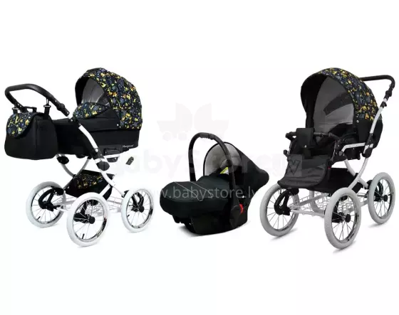 Babylux Margaret White Art.286166 Gold Deer Детская классическая коляска 3 в 1