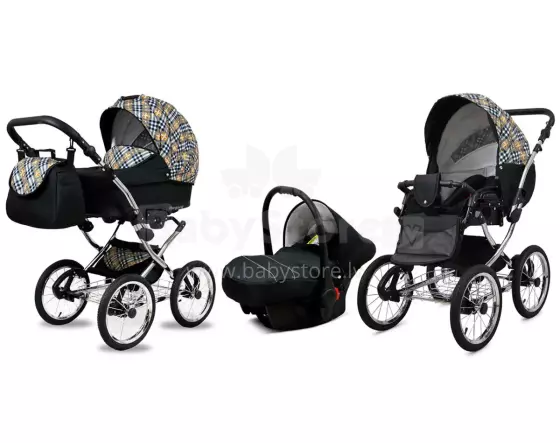 Babylux Margaret Exclusive Art.286178 Gold Grille Classic 3-in-1 baby stroller