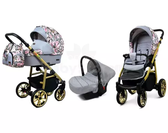 Babylux Color Lux Art.286188 Albinion Roses Universal 3-in-1 stroller