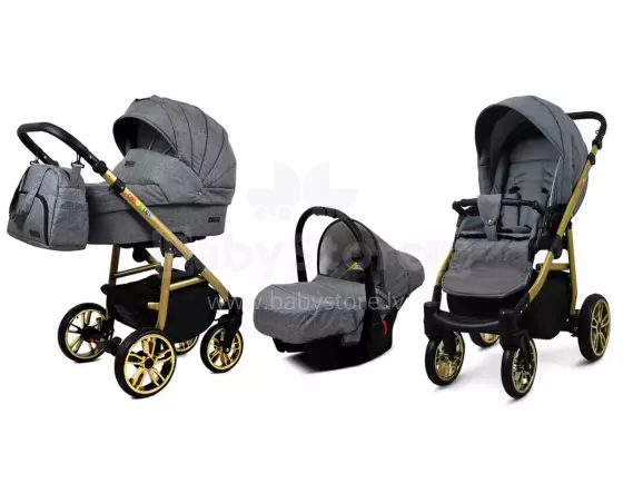 Babylux Color Lux Art.286198 Grey Flex  Универсальная коляска 3 в 1