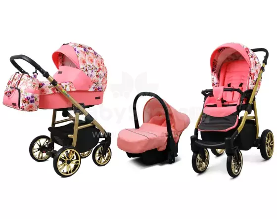Babylux Color Lux Art.286201 Pansies and Roses Универсальная коляска 3 в 1